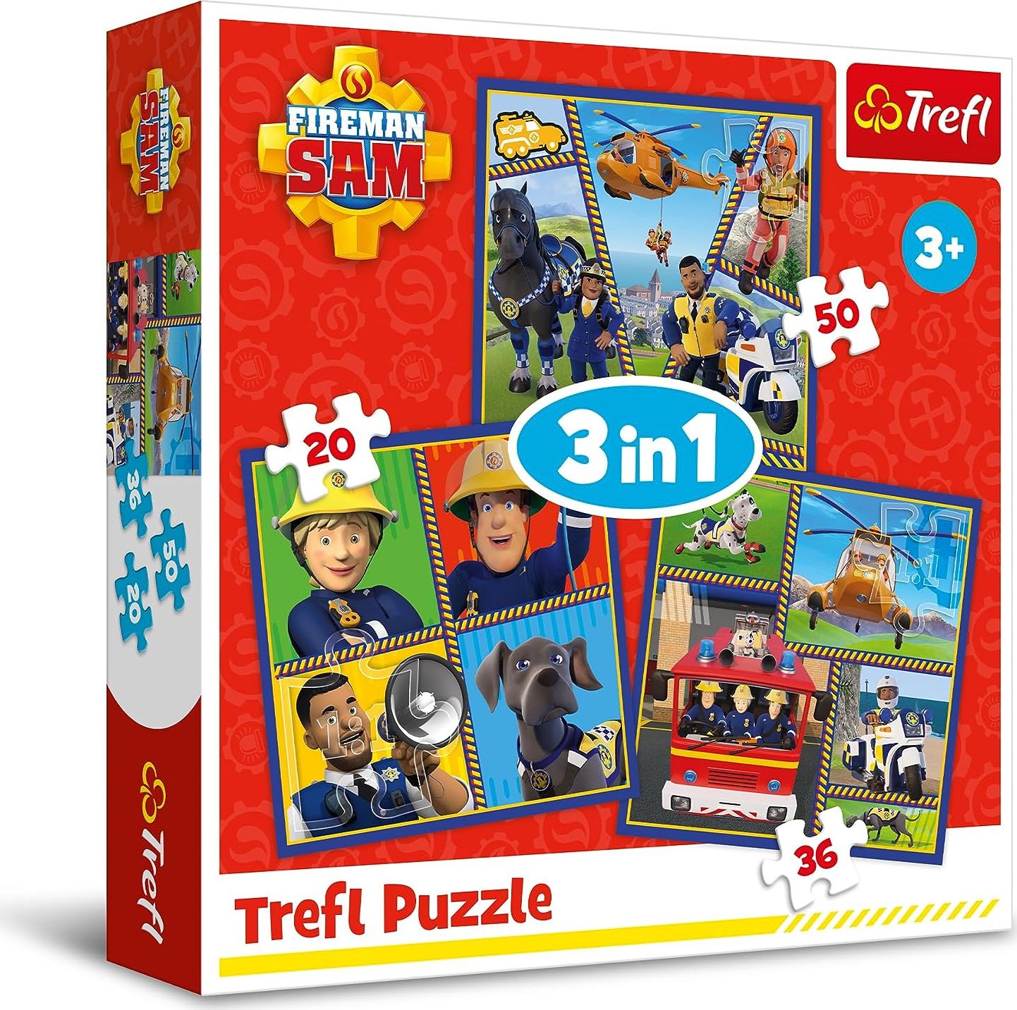 TREFL Puzzle Požiarnik Sam: Samov deň 3v1