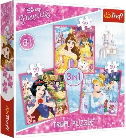 TREFL Puzzle Disney princezny Kouzelný svět 3v1