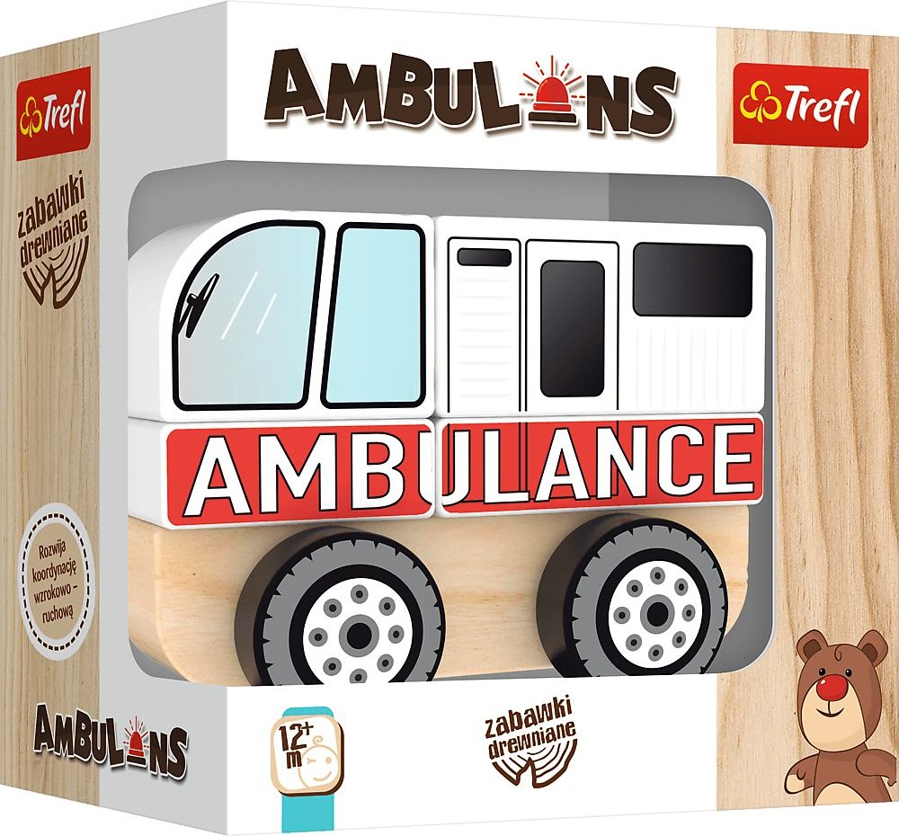 TREFL Dřevěné autíčko Ambulance