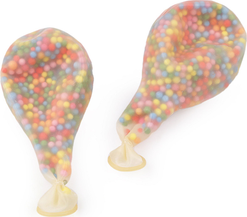 Nafukovací balónky s kuličkami Varianta: krémová světlá, Balení: 10 ks
