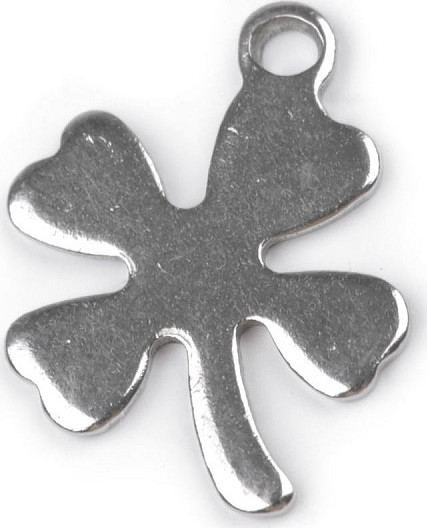 Přívěsek z nerezové oceli srdce, čtyřlístek, křížek Varianta: 2 platina čtyřlístek, Balení: 10 ks