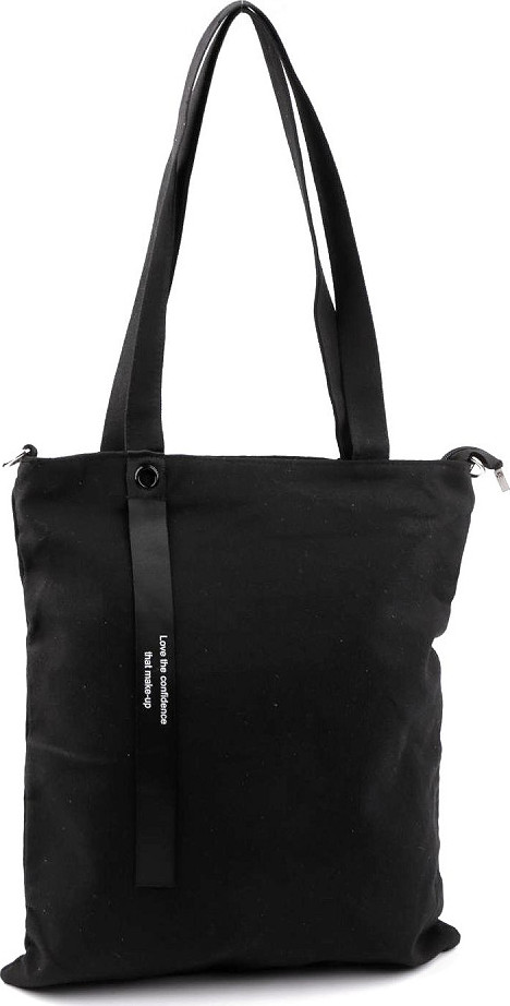 Textilní taška / crossbody bavlněná 33x38 cm Varianta: 2 černá, Balení: 1 ks