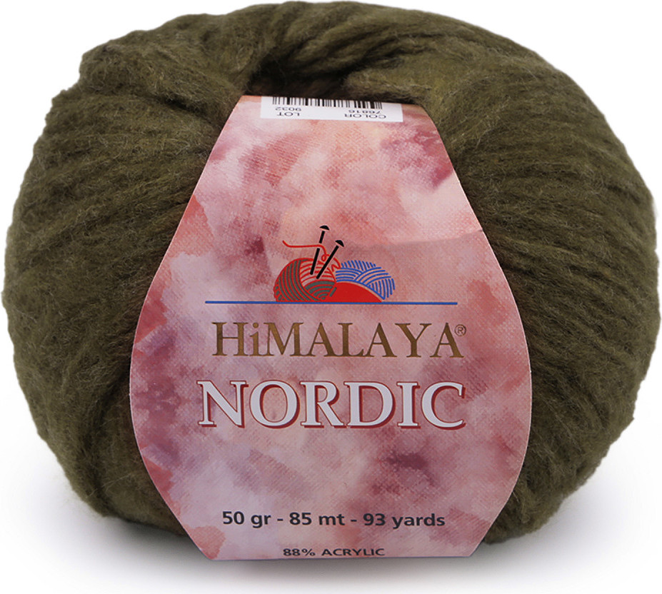 Pletací příze Himalaya Nordic 50 g Varianta: 11 (76816) zelená khaki, Balení: 1 ks