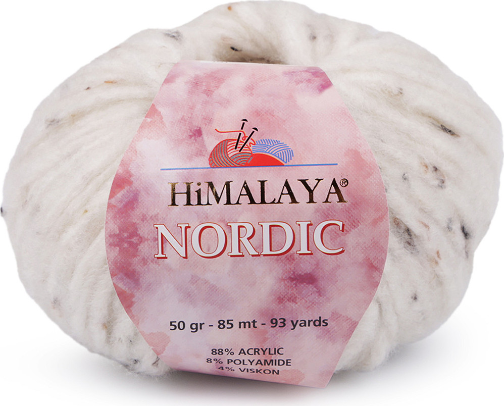 Pletací příze Himalaya Nordic 50 g Varianta: 1 (76801) bílá přírodní, Balení: 1 ks