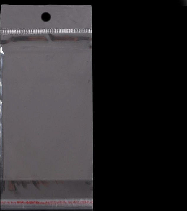 PP sáček s lepicí klopou a závěsem 10x22 cm Varianta: transparent, Balení: 100 ks
