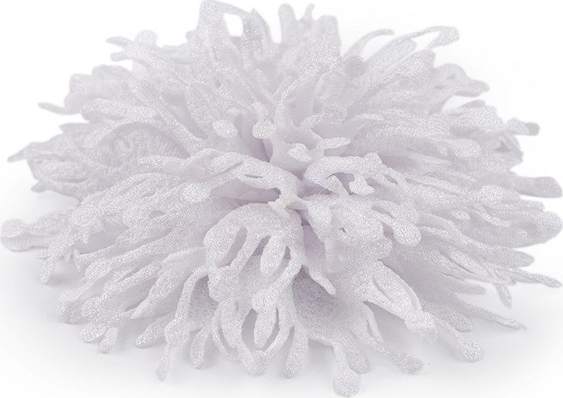Textilní květ k našití a nalepení Ø10 cm Varianta: 1 bílá mléčná, Balení: 10 ks