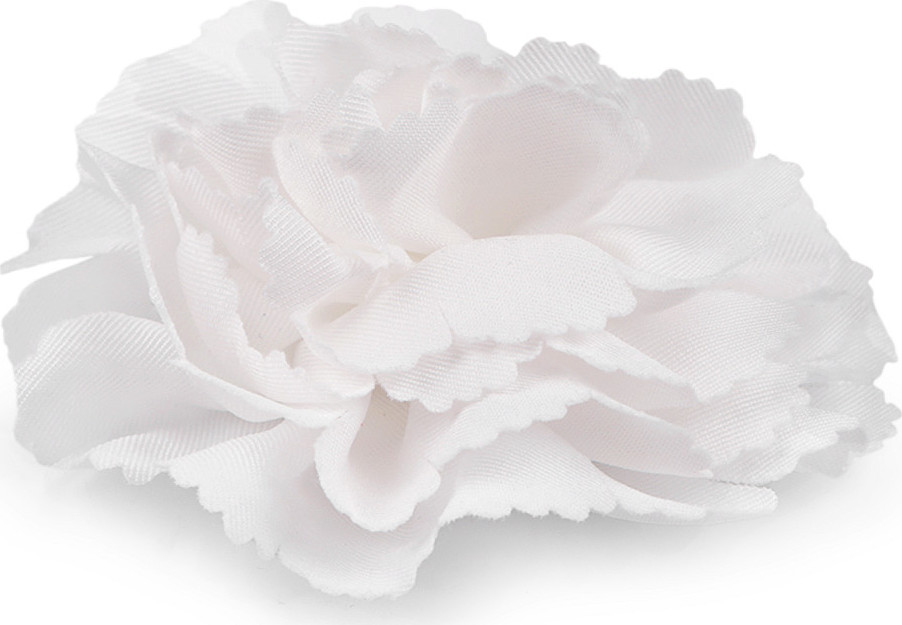 Textilní květ k našití a nalepení Ø10 cm Varianta: 1 bílá, Balení: 10 ks