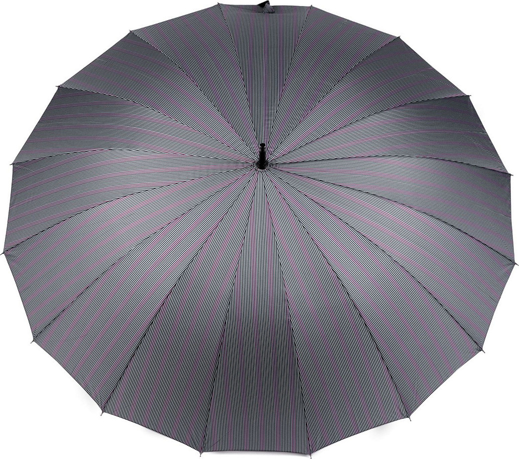 Velký rodinný vystřelovací deštník Varianta: 1 šedá světlá proužky, Balení: 1 ks