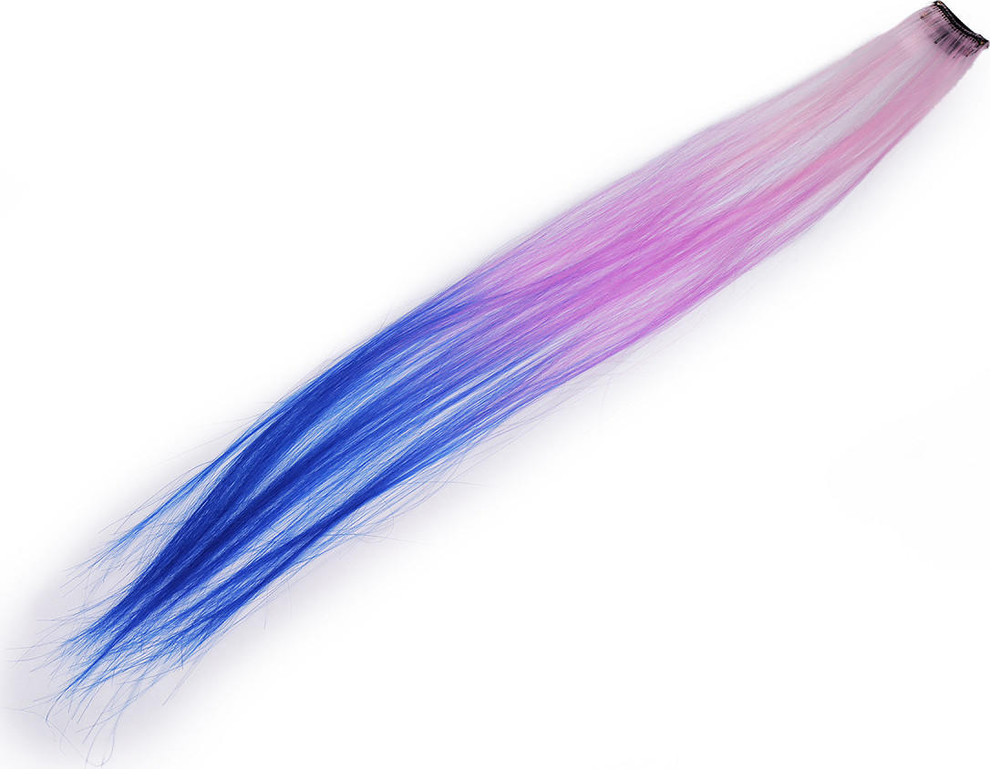 Pramen vlasů s clip-in hřebínkem Varianta: 1 růžová nejsv. modrá, Balení: 1 ks