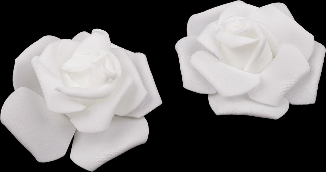 Dekorace pěnová růže Ø7-8 cm Varianta: 1 bílá, Balení: 10 ks