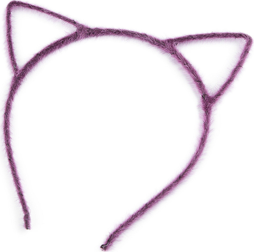 Chlupatá čelenka do vlasů kočka Varianta: 4 fialová, Balení: 1 ks