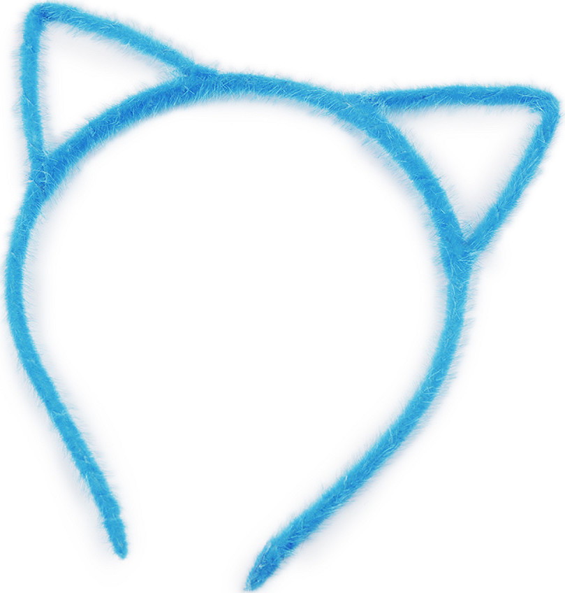 Chlupatá čelenka do vlasů kočka Varianta: 5 modrá, Balení: 1 ks