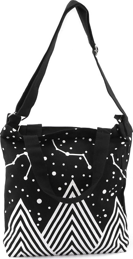 Textilní taška / crossbody bavlněná 33x32 cm Varianta: černá, Balení: 1 ks