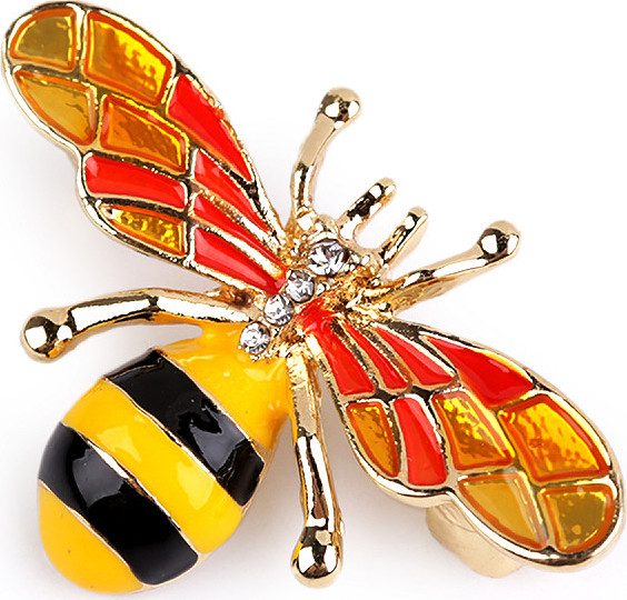 Brož s broušenými kamínky včela Varianta: 3 žlutá, Balení: 1 ks