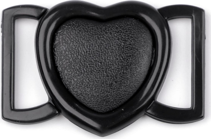 Plavkové zapínání srdce šíře 20 mm plastové Varianta: 3 černá, Balení: 2 pár