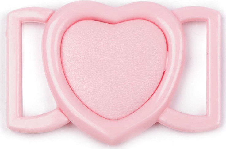 Plavkové zapínání srdce šíře 20 mm plastové Varianta: 4 růžová sv., Balení: 2 pár