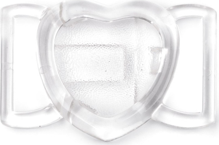 Plavkové zapínání srdce šíře 20 mm plastové Varianta: 1 transparent, Balení: 2 pár