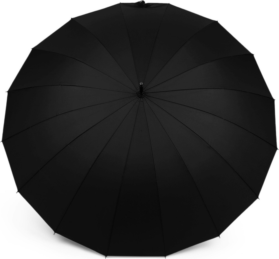 Velký rodinný deštník s dřevěnou rukojetí Varianta: 6 černá, Balení: 1 ks