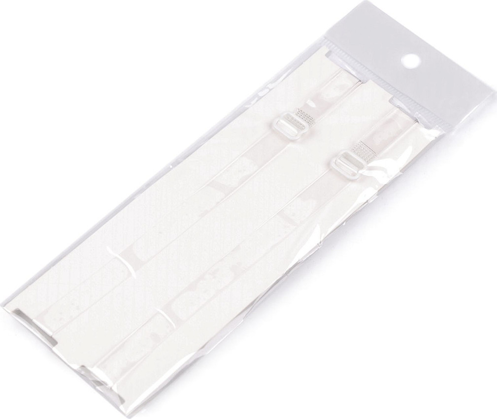 Ramínka silikonová šíře 10 mm; 15 mm s kovovým zapínáním Varianta: 2 (10 mm) transparent bílá, Balení: 1 pár