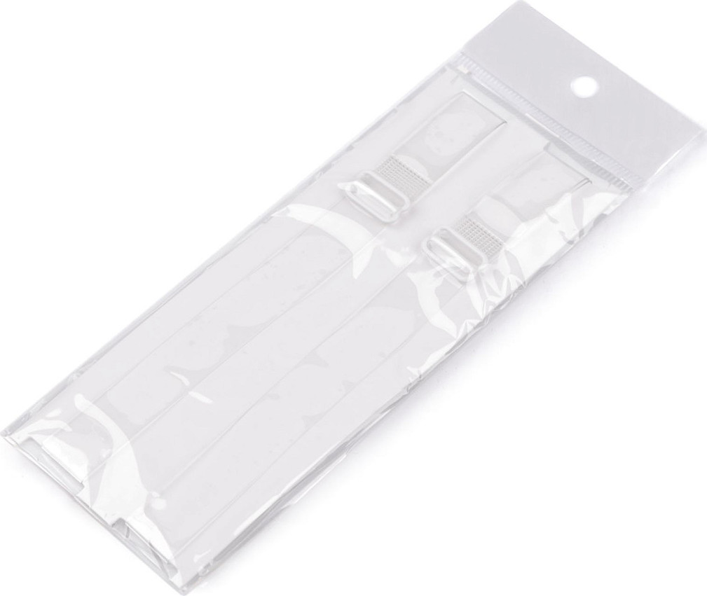 Ramínka silikonová šíře 10 mm; 15 mm s kovovým zapínáním Varianta: 3 (15 mm) transparent bílá, Balení: 1 pár