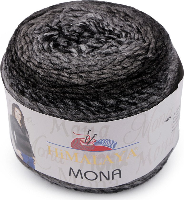 Pletací příze Himalaya Mona 100 g Varianta: 10 (22116) šedočerná tm., Balení: 1 ks
