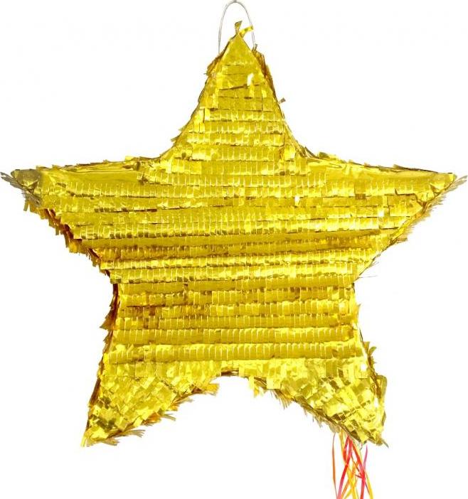 Piñata "Star", metalíza, rozměr 45x45x9 cm
