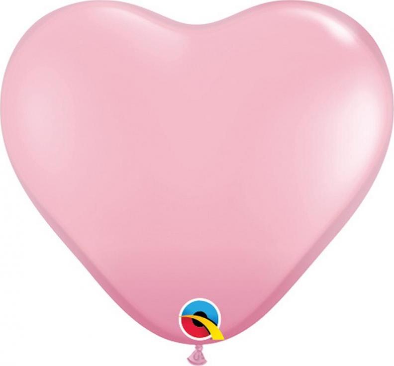 QL balónek srdce 6", pastelově růžový / 100 ks.