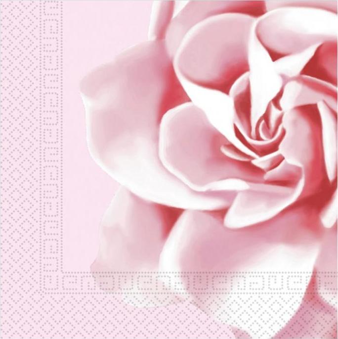 Procos Papírové ubrousky Pink Rose Decorata Party, rozměr 33 x 33 cm, 20 ks.