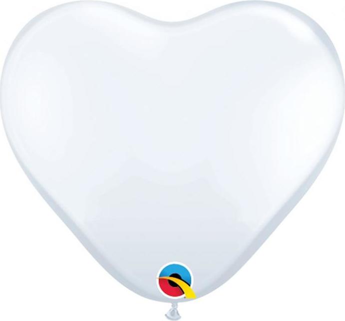 QL balónek srdce 6", pastelově bílý / 100 ks.