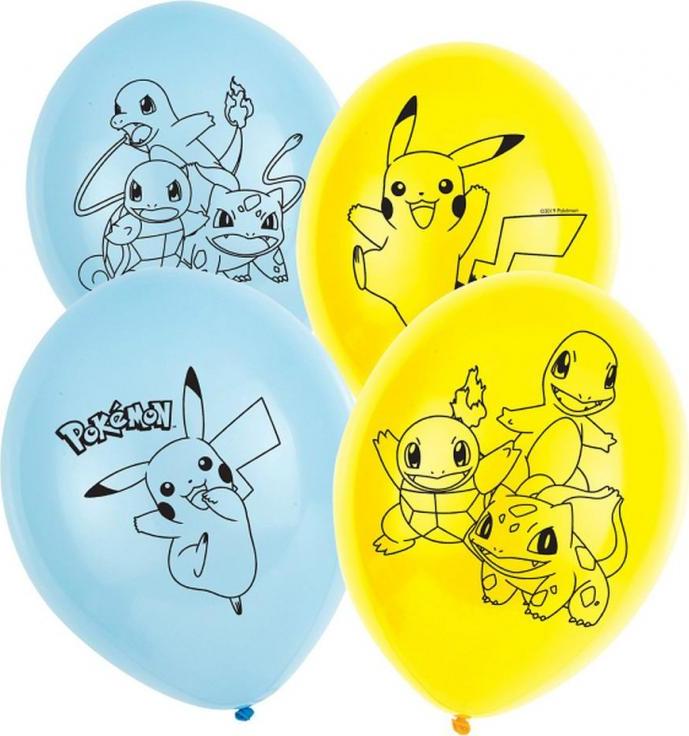 11" Pokémon latexové balónky 27,5 cm, 6 ks.