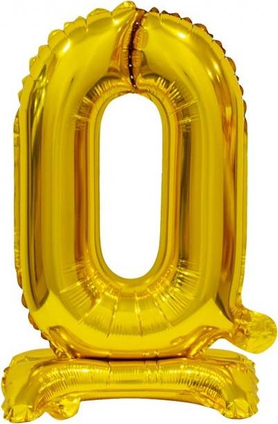 Godan / balloons B&C fóliový balónek Stojací číslo 0, zlatý, 38 cm