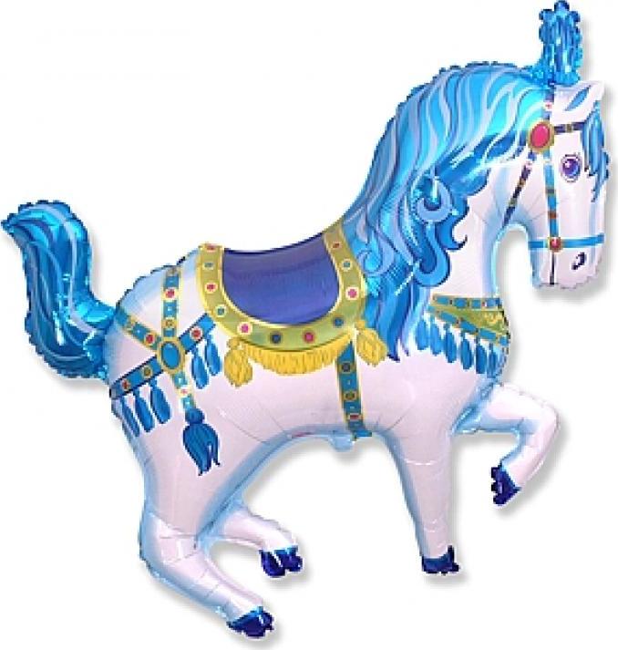 Flexmetal Fóliový balónek 14" FX - "Cirkusový kůň" (modrý)