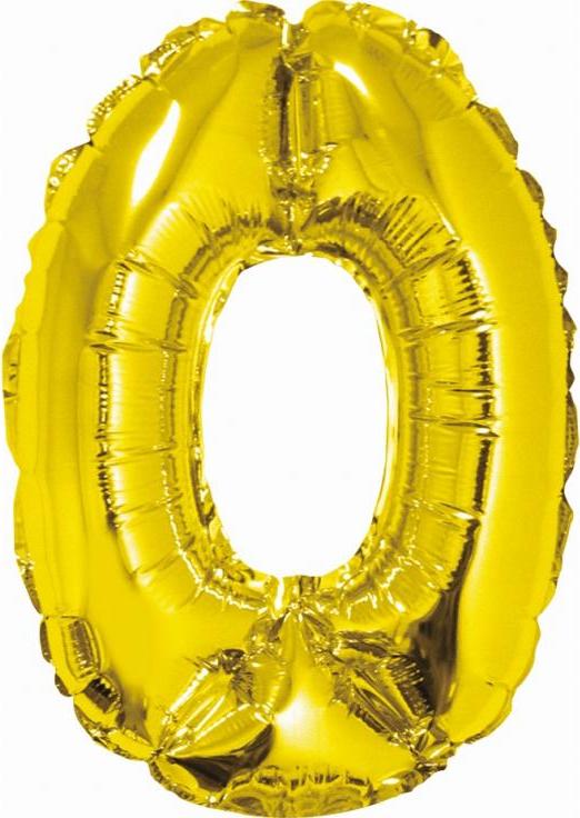 Godan / balloons Fóliový balónek "Číslo 0", zlatý, 35 cm