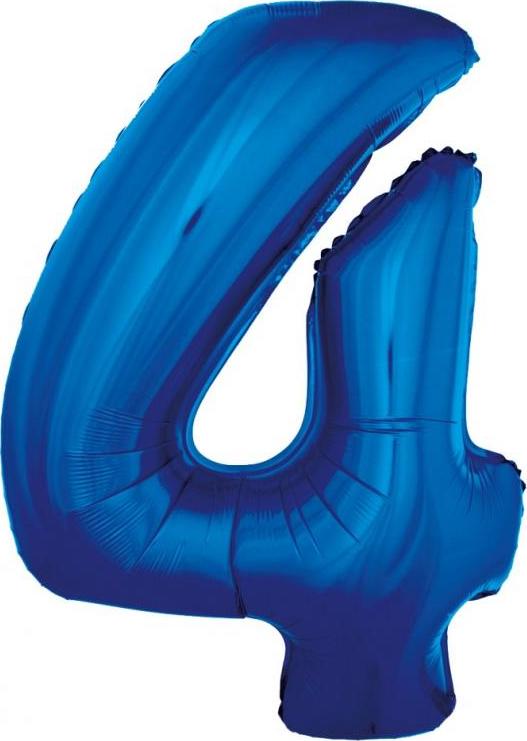 Godan / balloons Fóliový balónek "Number 4", modrý, 92 cm