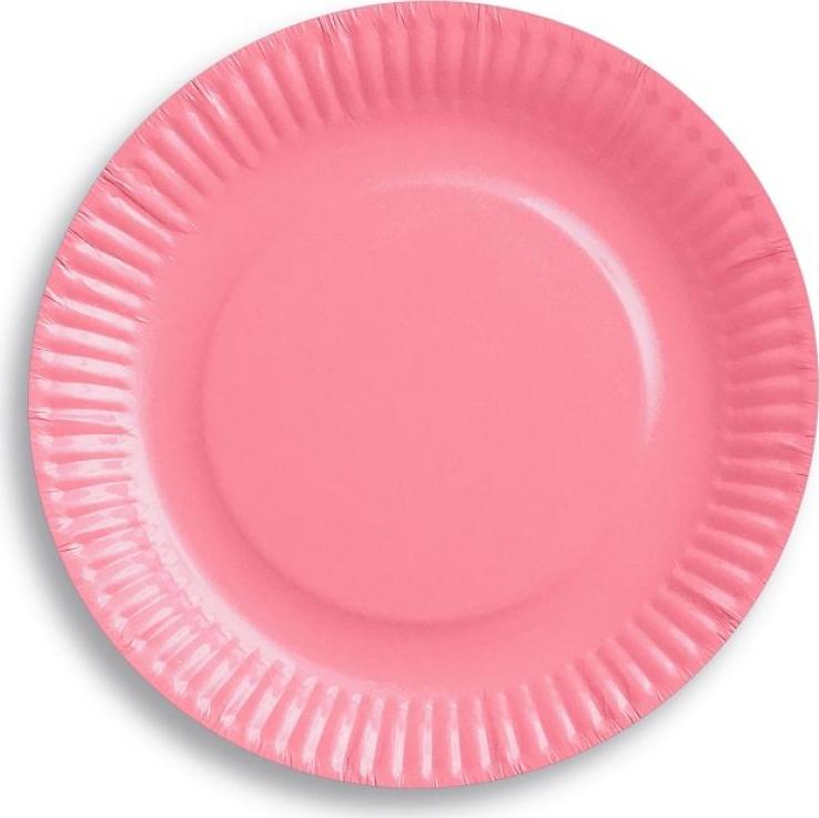 Godan / decorations Papírové talíře jednobarevná růžová, 18 cm, 6 ks.