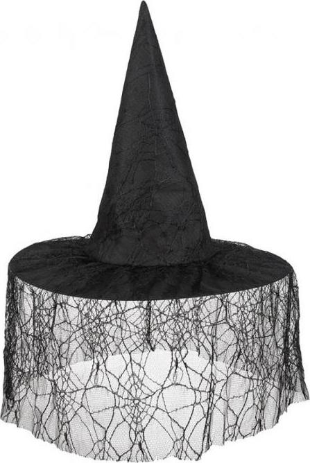 Boland Čarodějnický klobouk se závojem, černý