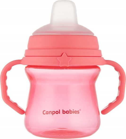 CANPOL babies Hrneček se silikonovým pítkem FirstCup 150ml růžový