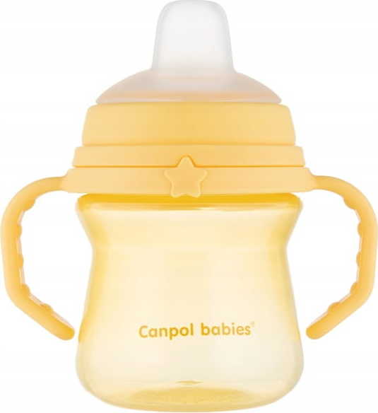 CANPOL babies Hrneček se silikonovým pítkem FirstCup 150ml žlutý