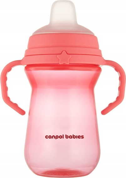 CANPOL babies Hrneček se silikonovým pítkem FirstCup 250ml růžový