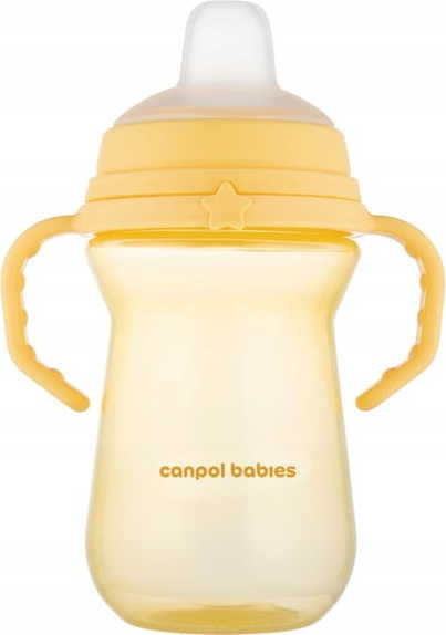 CANPOL babies Hrneček se silikonovým pítkem FirstCup 250ml žlutý