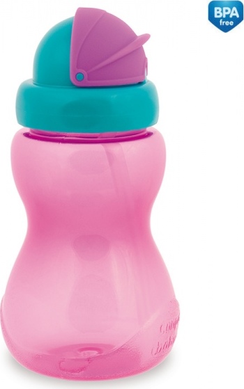 CANPOL babies Láhev sportovní se slámkou malá 270 ml růžová