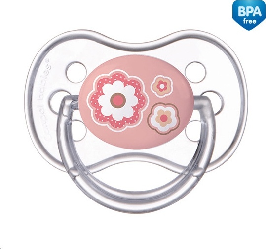 CANPOL babies Dudlík 0-6m silikonový symetrický NEWBORN BABY růžový