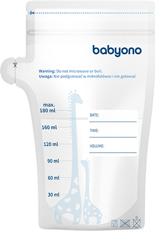BabyOno Baby Ono Sáčky na uskladnění mléka 180 ml, 30 ks