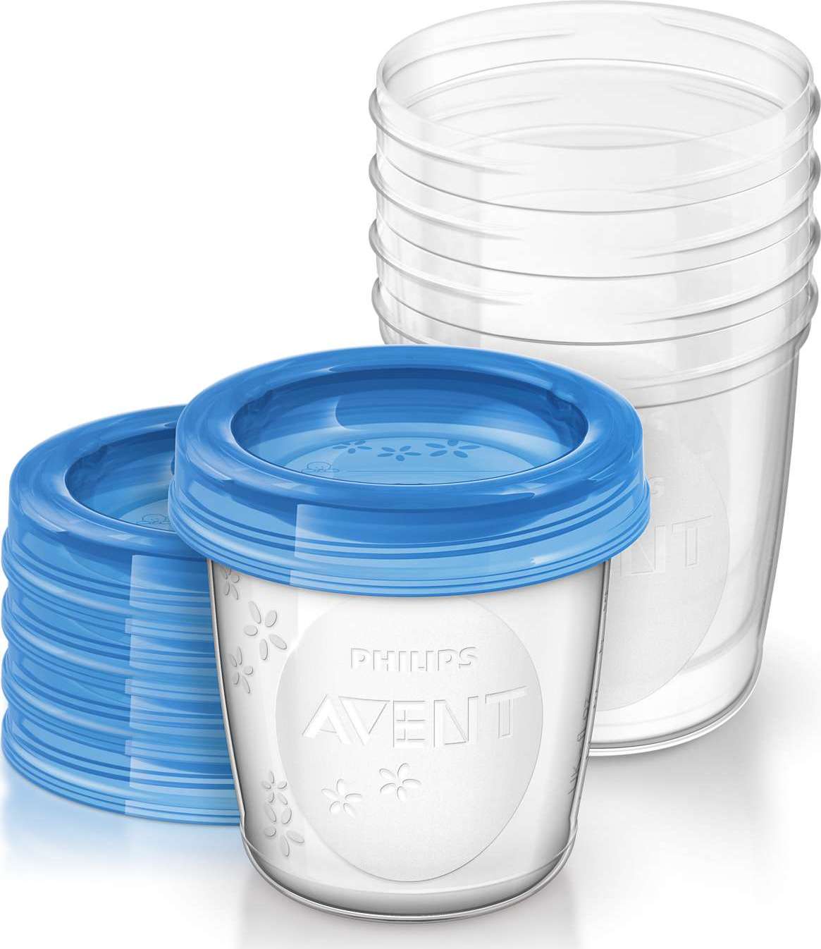 Sada Via pohárků s víčkem Avent 180 ml - 5 ks