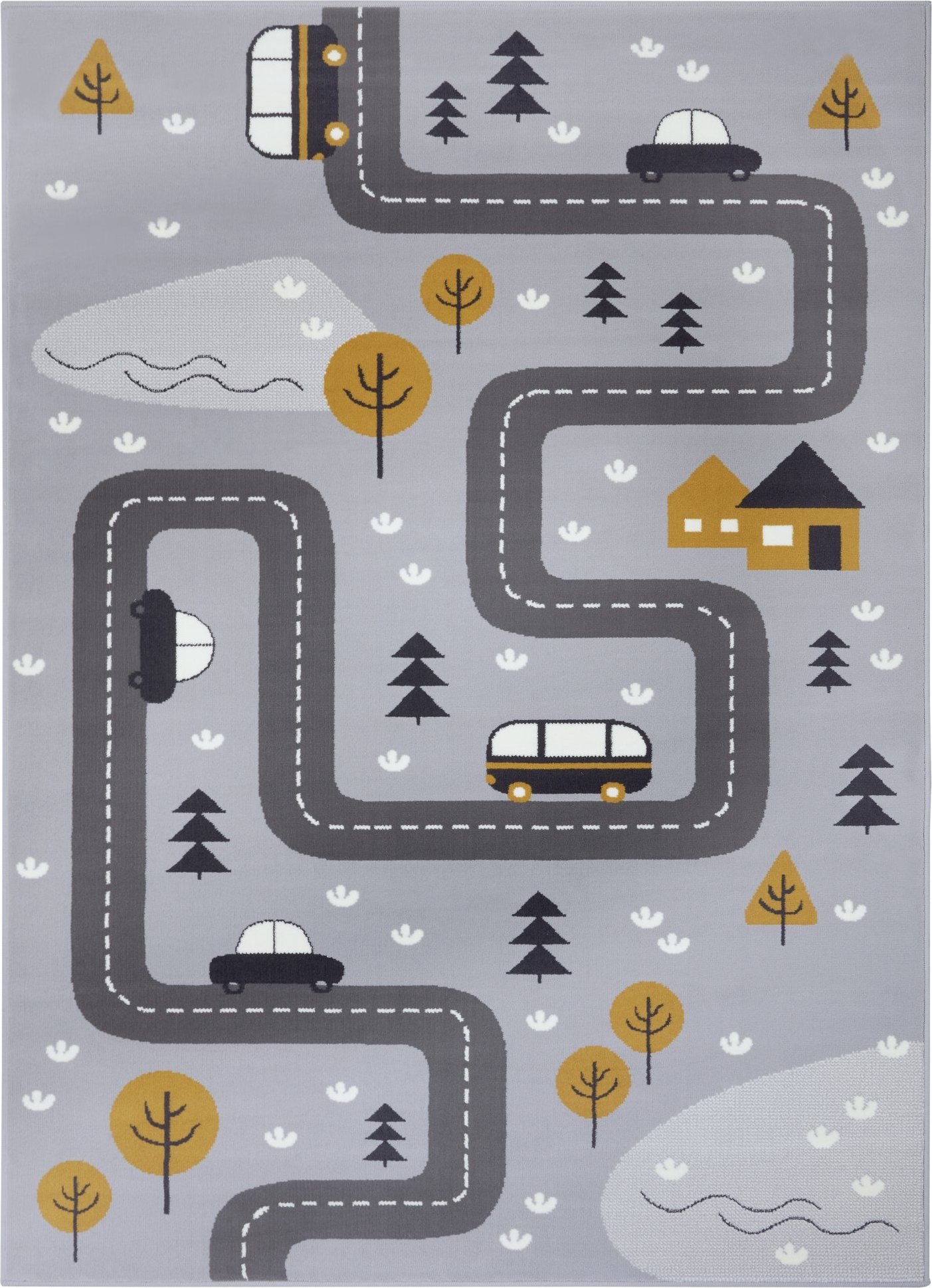 Hanse Home Collection koberce Dětský koberec Adventures 104535 Grey/mustard Rozměry koberců: 80x150