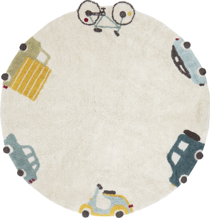 Lorena Canals koberce Kusový koberec Eco City Wheels Rozměry koberců: 140x140 (průměr) kruh