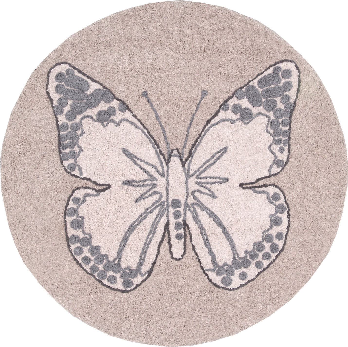 Lorena Canals koberce Přírodní koberec, ručně tkaný Butterfly Rozměry koberců: 160x160 (průměr) kruh