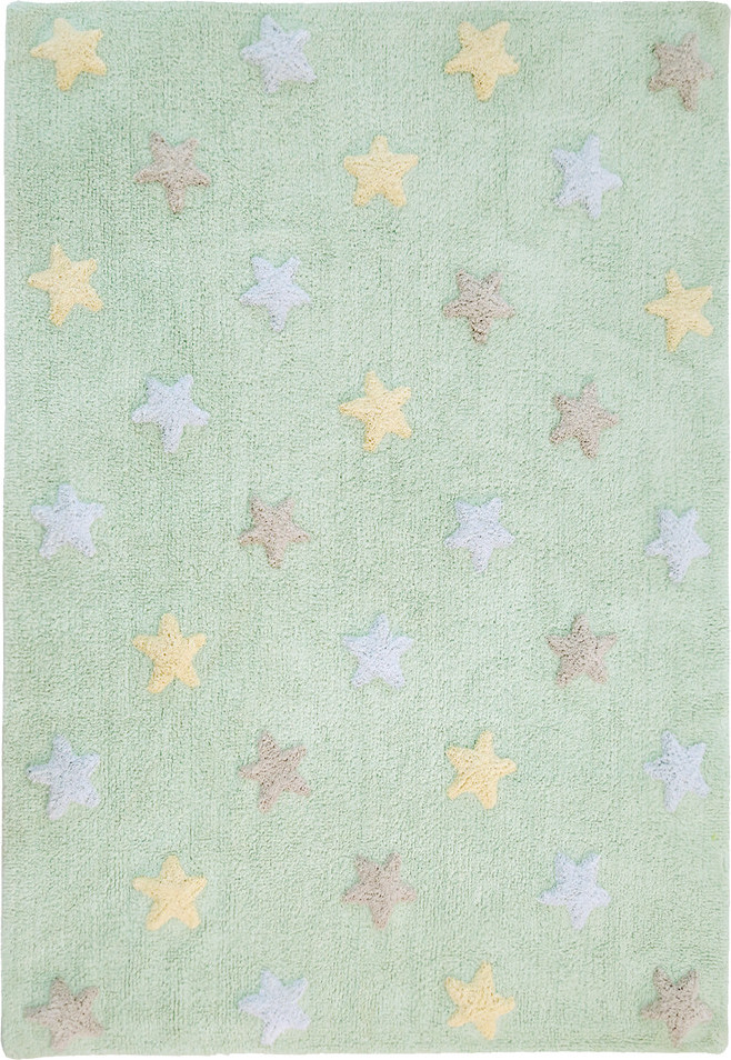 Lorena Canals koberce Přírodní koberec, ručně tkaný Tricolor Stars Soft Mint Rozměry koberců: 120x160