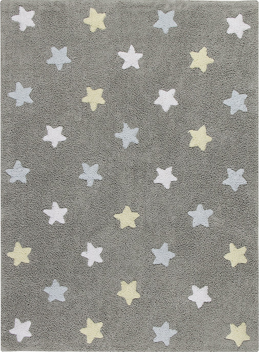 Lorena Canals koberce Přírodní koberec, ručně tkaný Tricolor Stars Grey-Blue Rozměry koberců: 120x160
