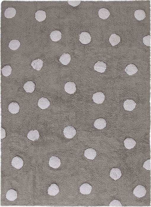 Lorena Canals koberce Přírodní koberec, ručně tkaný Polka Dots Grey-White Rozměry koberců: 120x160